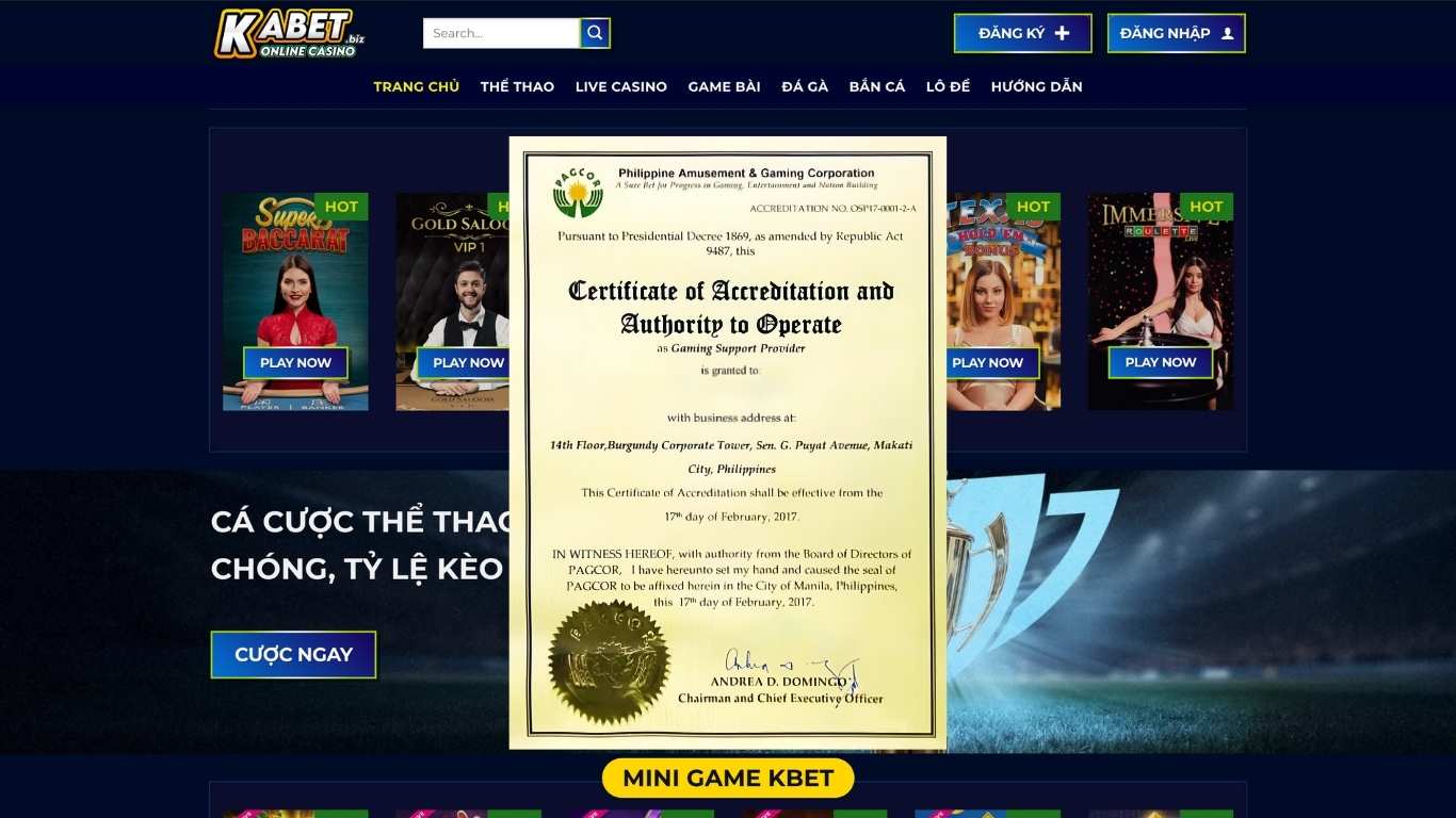 Về chúng tôi Kabet - Nguồn gốc chứng nhận pháp lý Về chúng tôi Kabet - Nguồn gốc chứng nhận pháp lý